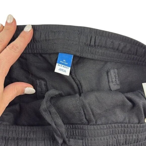 Old Navy Shorts High Rise Linen Blend Black Women's Size XL - Picture 8 of 8